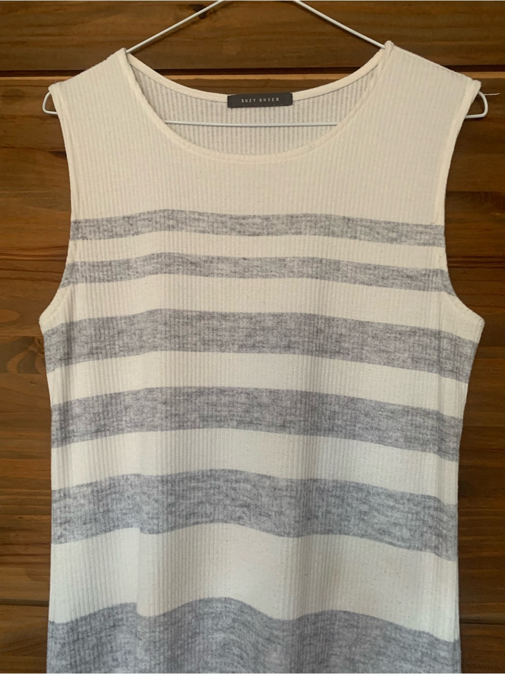 Suzy Shier Maxi Dress Striped Knit Dress in White, Gray, pink & Mint - Picture 4 of 7